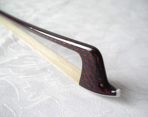 Genuine red silk carbon fiber Viola bow ebony frog straight strong tone - Picture 1 of 9