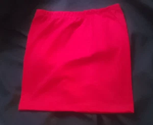 Women's Red Cotton Knit Micro Mini Modern Stretch Skirts - Picture 1 of 2
