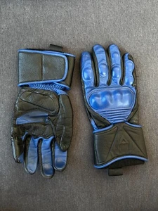 Dainese Blue Leather Moto Protective Biker Gloves sz M - Picture 1 of 18