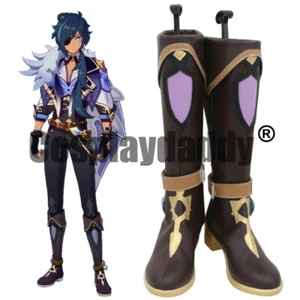 Genshin Impact Frostwind Swordsman Kaeya Cosplay Shoes Knee-high Boots C006 - Picture 1 of 5