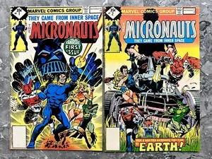 Micronauts #1 (VG+) & 2 (VG+) Whitman Varianten 1979 Dave Cockrum/Goldenes Cover Art - Bild 1 von 13
