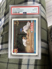 1991 Topps Desert Shield #437 Doug Dascenzo PSA 8 Chicago Cubs