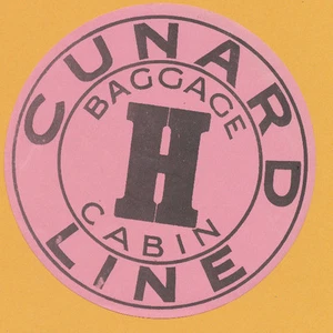 Unbenutzter Cunard Line "H" Handgepäckaufkleber - Bild 1 von 2