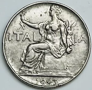 1923 Italy Lira KM# 62 Circulated Condition - Picture 1 of 3