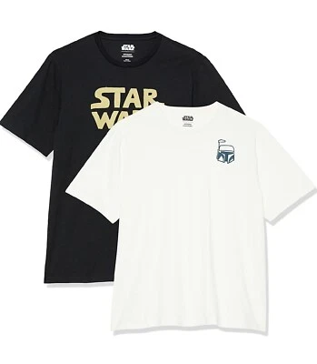 Camisas Amazon Essentials Star Wars Hombre Talla L Regular Blanco y Negro 2 Cuello Redondo Foto 1 de 3