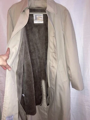 Gabardina vintage para hombre London caqui niebla con piel sintética desmontable talla 42 Foto 1 de 4