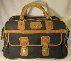 Bolso de Viaje Grande DVF Diane Von Furstenberg Negro Acolchado Bolso de Cuero Tostado - Imagen 1 de 12