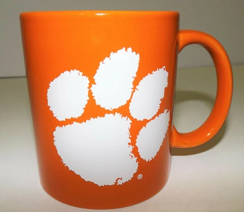 Clemson Tigers NCAA paw print mug orange white Cover