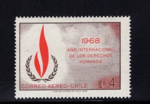 Chile 1969 Llama de los Derechos Humanos, Año de los Derechos Humanos Correo aéreo Estampillada sin montar o nunca montada Sc C297 - Imagen 1 de 1