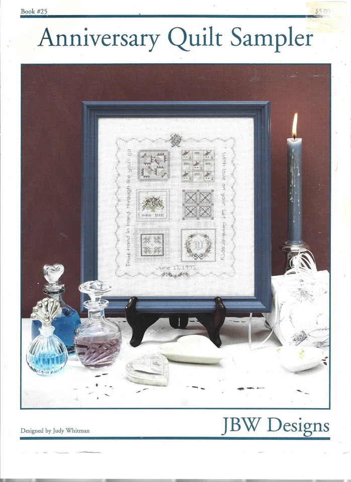 Anniversary Quilt Sampler JBW Designs Cross Stitch Chart Judy Whitman Wedding - Image 1 of 1