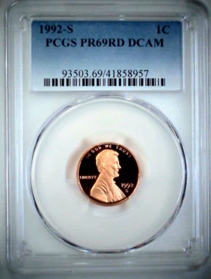 1992-S 1C Lincoln Memorial  PCGS PR69RD DCAM 23cct1119 - Image 1 of 4