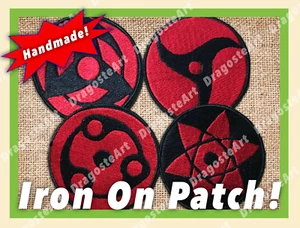 Shinobi Ninja Evil Red Eyes Anime Manga Applique Embroidered Iron On Patches - Picture 1 of 7