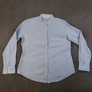 Brooks Brothers Shirt Womens Size 12 Blue Diamond Button Up Fitted - Picture 1 of 13