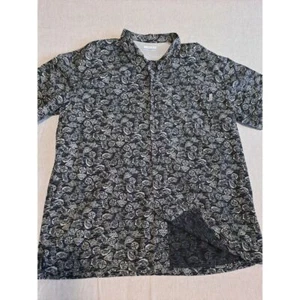 Columbia sportswear Men's 2XL Fish All-Over Print Black Collared Buttons Shirt - Picture 1 of 8