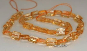 10X8MM CITRINE QUARTZ GEMSTONE RECTANGLE LOOSE BEADS 7.5inch - Picture 1 of 3