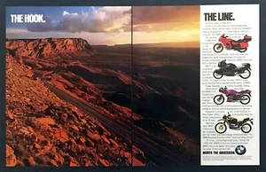 1991 BMW K100LT K1 K75S R100GS Motorcycle photo "Hook & Line" 2-page print ad - Picture 1 of 1