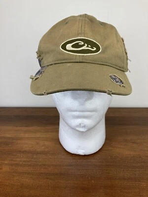 Drake Waterfowl Distressed Green Brown Camo Hunting Baseball Hat Cap Adjustable - Image 1 of 4