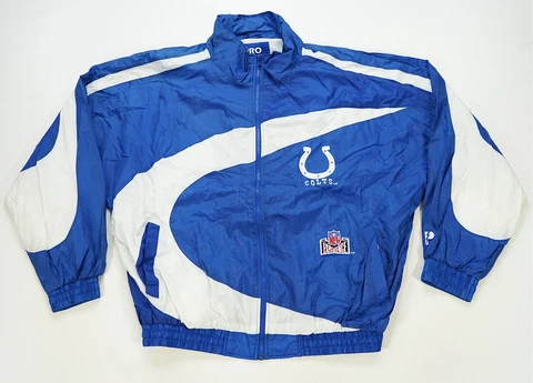 Rare Vintage PRO PLAYER Indianapolis Colts Color Block Windbreaker Jacket 90s XL Cover