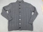 PJ Paul Jones Sweater Adult 2XL Button  Cardigan Cable Knitted Heavyweight Gray