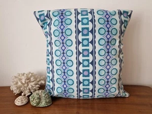 Handmade geometric pattern scatter cushion cover vintage 1960s 1970s fabric - Picture 1 of 3