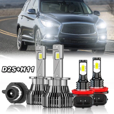 for Infiniti QX60 2014 2015 2016 2017 4X LED faros Hi/Lo + Kit de luz antiniebla - Image 1 of 4