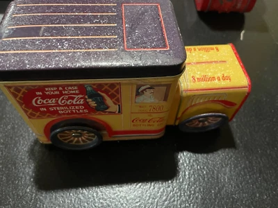 1995 Coca Cola Delivery Yellow Truck Shaped Collector Tin Storage Box - Image 1 of 4