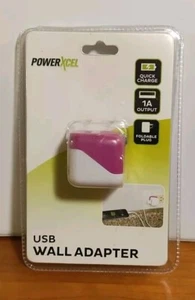 PowerXcel 1 Amp USB Wall Adapter Purple/White - Picture 1 of 2