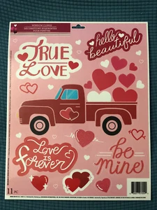 CAMIÓN ROJO CON CORAZONES, AMOR VERDADERO, SÉ MÍO - Imagen 1 de 2