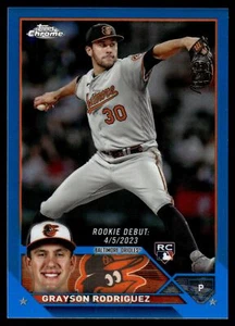 2023 Topps Chrome Update GRAYSON RODRIGUEZ BLUE REFRACTOR 18/150 ORIOLES USC16 - Bild 1 von 2