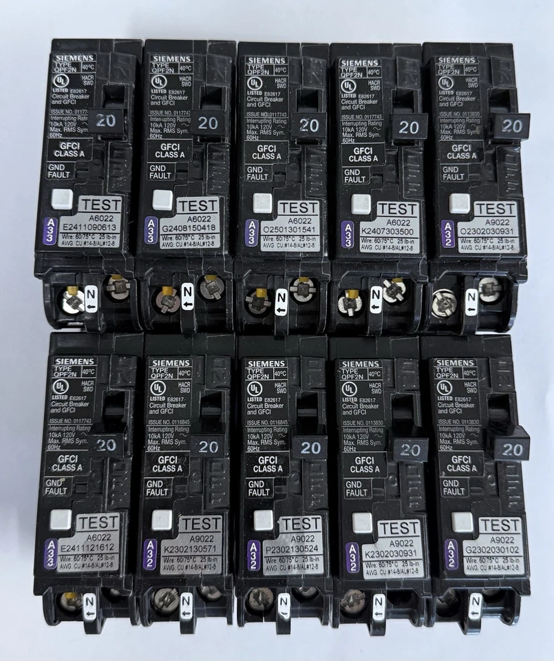10 PCS Siemens QF120AN 20A Plug-In Circuit Breaker - Image 1 of 4
