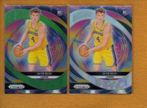 Dalton Knecht 2024-25 Panini Prizm Instant Impact Silver & Green Prizm RC Lot 2 - Picture 1 of 2