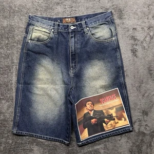 Pantalones Cortos Members Property Para Hombres 34 Pantalones Cortos Sueltos Hip Hop Scarface Ancho Grunge Y2K - Imagen 1 de 13
