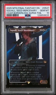 2025 MTG Final Fantasy Squall, SeeD Mercenary Borderless Surge Foil #547 PSA 10 - Image 1 of 2