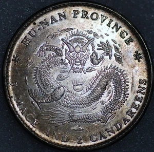 Repubblica Cinese Provincia di Hu Nan 7 Mazze 2 Candareens Dollaro - Foto 1 di 2