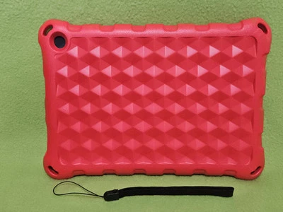 Amazon 10" Fire Tablet Rubber Case & Screan Protector - Red - Brand New!!! - Image 1 of 4