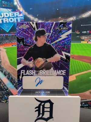 JACKSON JOBE AUTO 1/75 LEAF PURPLE FLASH OF BRILLIANCE Tigers Rooke - Image 1 of 2