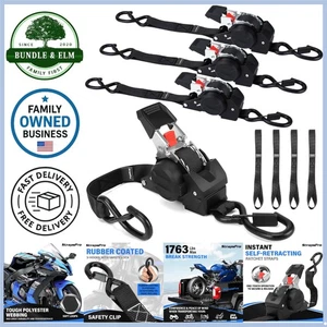 Heavy Duty Ratchet Straps 1763lb Break Strength 1x10ft Self Retracting Cargo ... - Picture 1 of 9