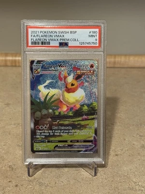Flareon VMAX SWSH180 SWSH: Sword & Shield Promo Cards Holo PSA 9 - Image 1 of 2