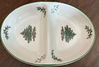 Spode Christmas Tree Oval Divided Serving Vegetable Bowl Dish 11? Oven to Table 