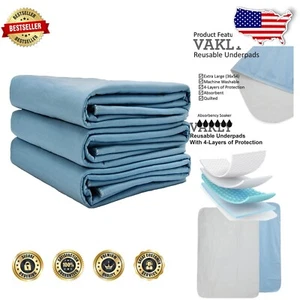 Absorbent Waterproof Bed Pads 36"x54" - XL Underpads for Adults, Kids & Pets - Picture 1 of 10