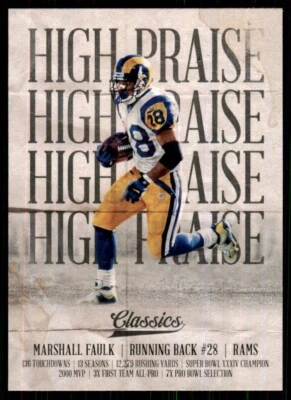 2018 Panini Classics High Praise Marshall Faulk St. Louis Rams #12 - Image 1 of 2