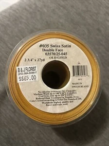 Swiss Satin Double Face 03570-045 Old Gold 2 3/4” x 27yd - Picture 1 of 2
