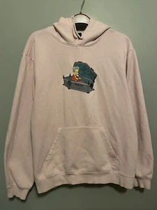 The Simpsons X H&M Mr. Burns Embroidered Pink Hoodie Size XL Pullover (A428) - Picture 1 of 6