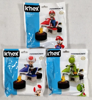 K'nex Mario Kart MARIO, YOSHI, & TOAD Bike Building Set OF 3 (2017) - Image 1 of 4