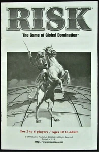 VTG 1999 Parker Brothers RISK Board Game 16pg Instruction Manual Replacement   - Picture 1 of 3