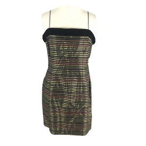 NWT JS Collections Womans Dress Size 12 Cocktail Shimmery Sleeveless Striped - Picture 1 of 7