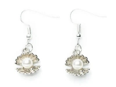 Auster Perle Ohrringe Miniblings Ohrhänger Muschel Meer Ozean Meerjungfrau - Bild 1 von 3