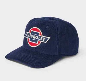 Gorra de pana azul oscuro Chevrolet Gm Motors nueva para hombre O/s Snapback retazos - Imagen 1 de 4