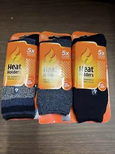 Heat Holders Thermal Socks, Men’s Size 7-12, Women’s Size 8-13, Navy 3pk NEW - Picture 1 of 5