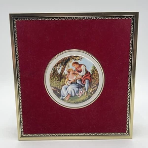Vtg West Germany Velvet Embossed Red And Gold Colonial Chocolate Tin Cookie Box - Picture 1 of 12